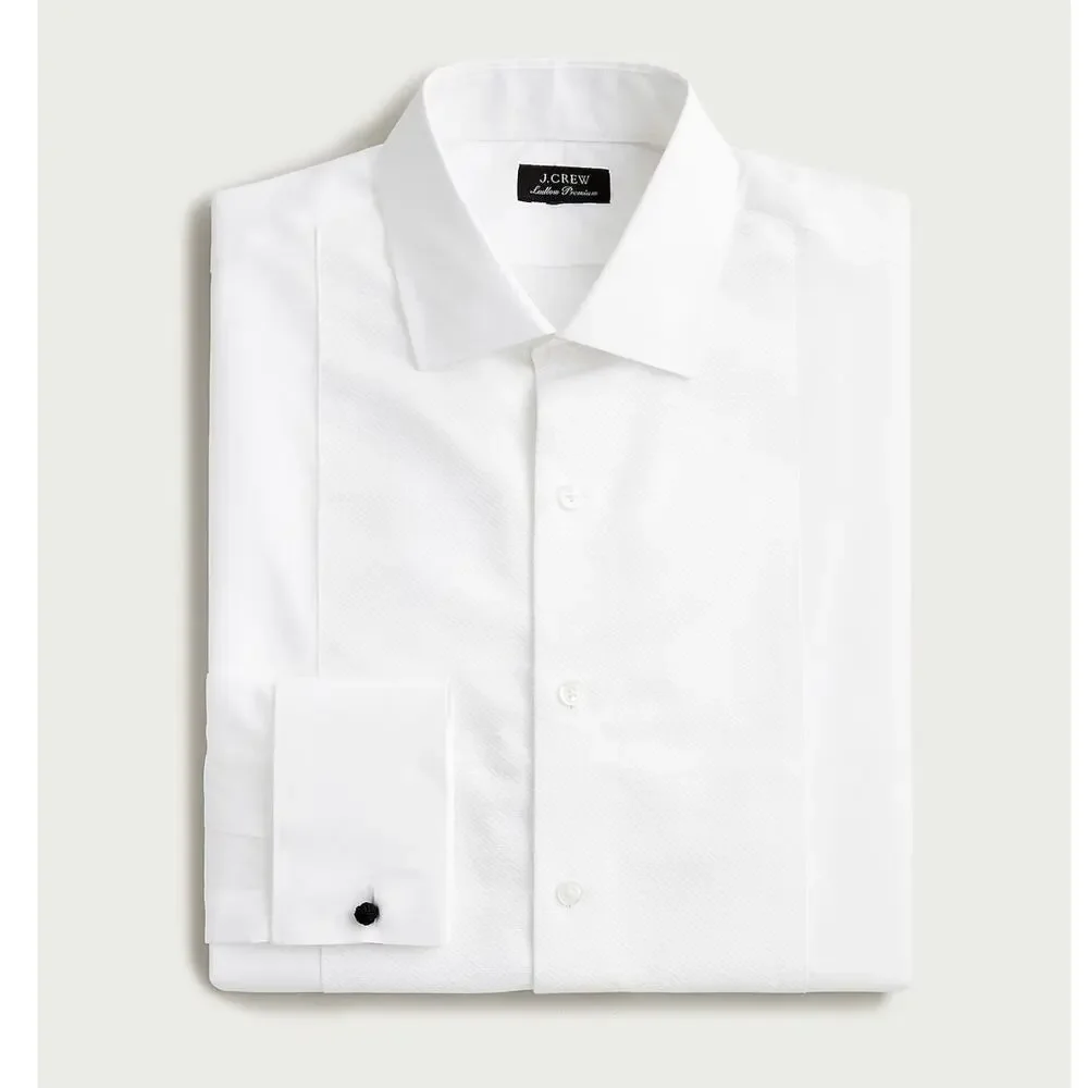 J. Crew Men's Ludlow Premium Fine Cotton Tuxedo Shirt Ivory Men's Size M NWT